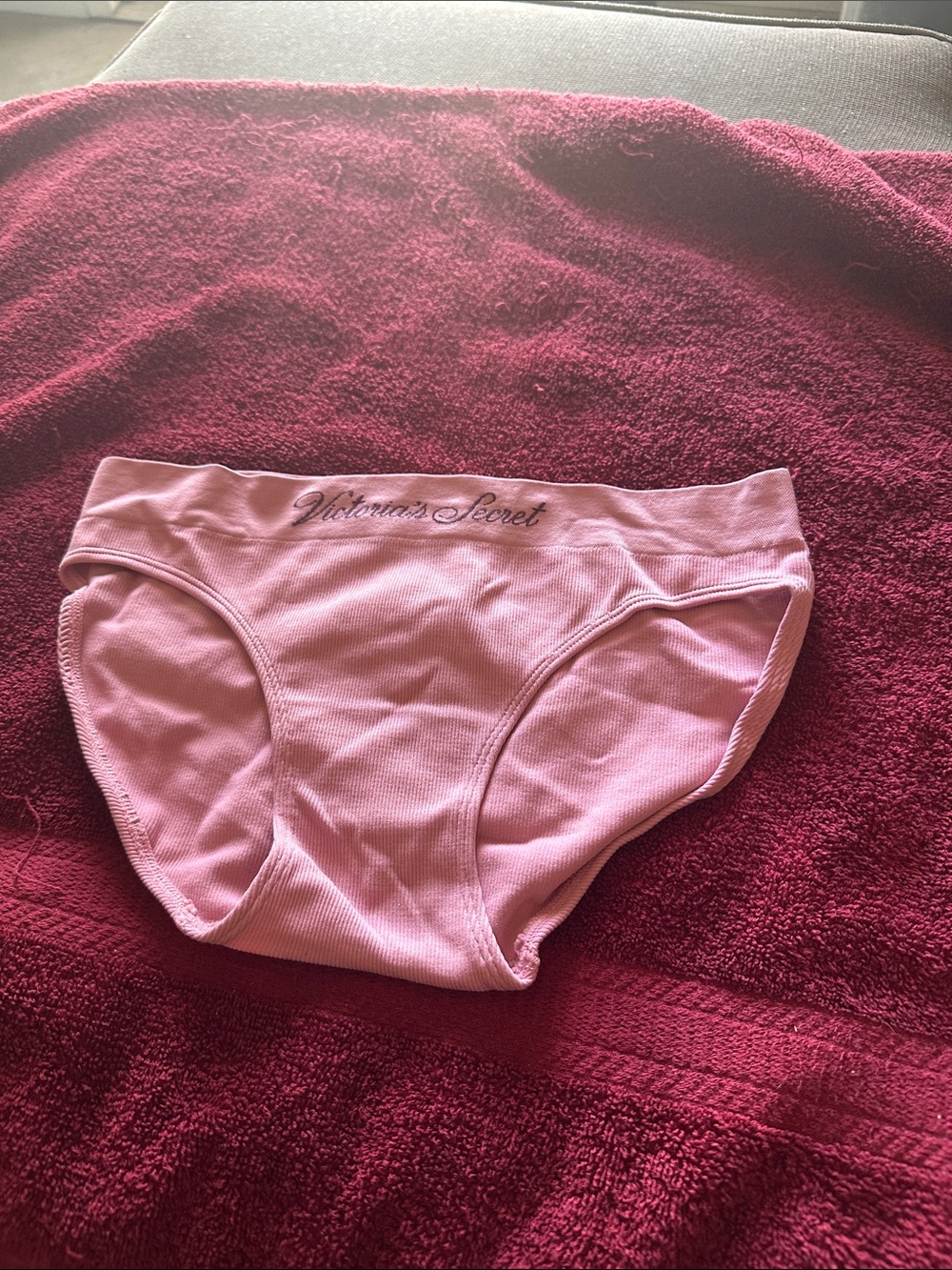 NWOT Victoria's Secret Light Pink Cotton Bikini Briefs with Logo Waistband